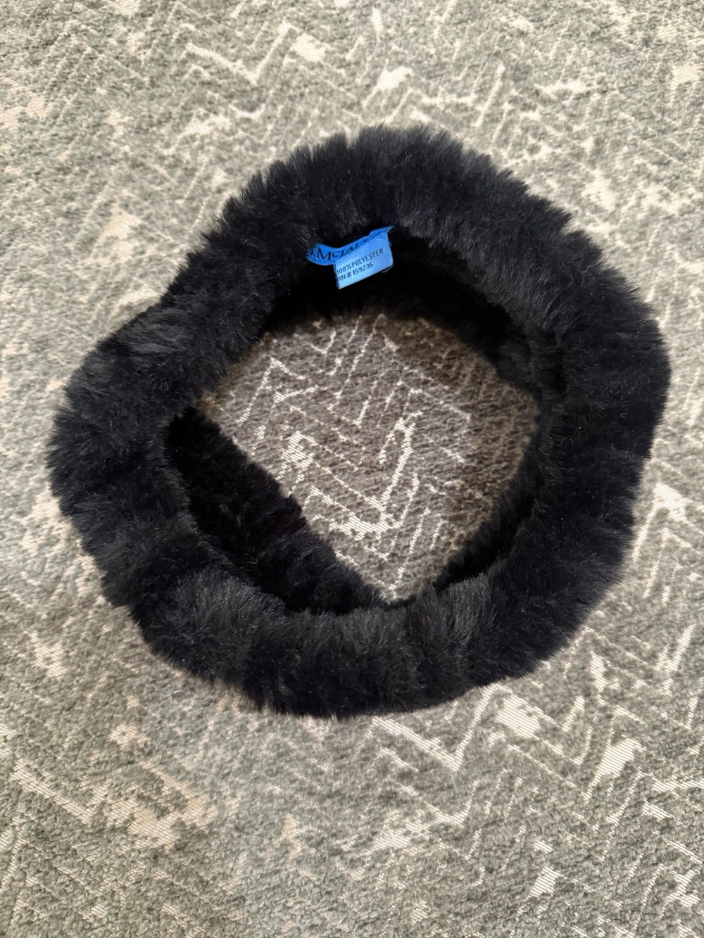 J. McLaughlin Tundra Black Faux Fur Headband Ear Warmer OS NWOT